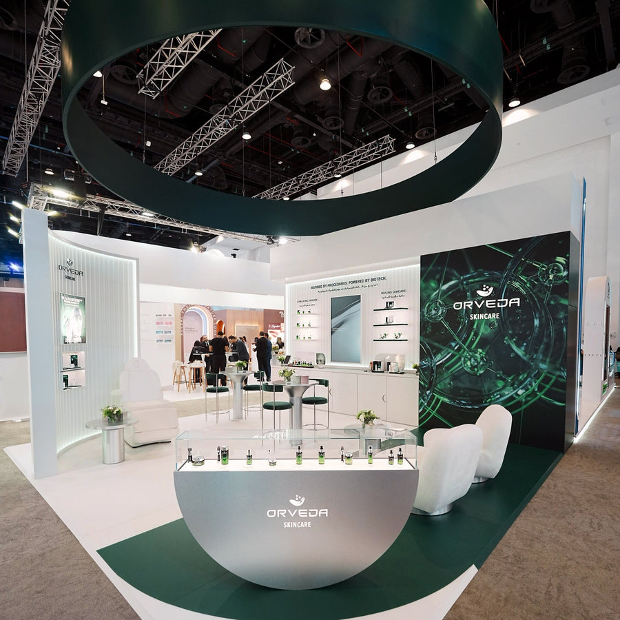 Main header image for article "The Future of Skincare: Orveda at AMWC Dubai 2025"