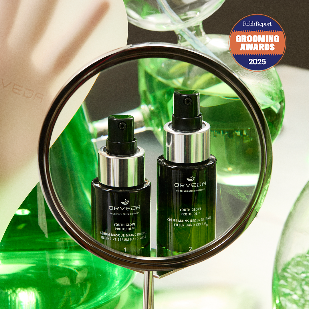 Orveda’s Youth Glove Protocol™ has been awarded Best Hand Treatment by the 2025 Robb Report Grooming Awards.